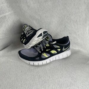Nike Shoes Womens 6Y Free Run 2 Running Sneakers Black Yellow Purple Mesh Low